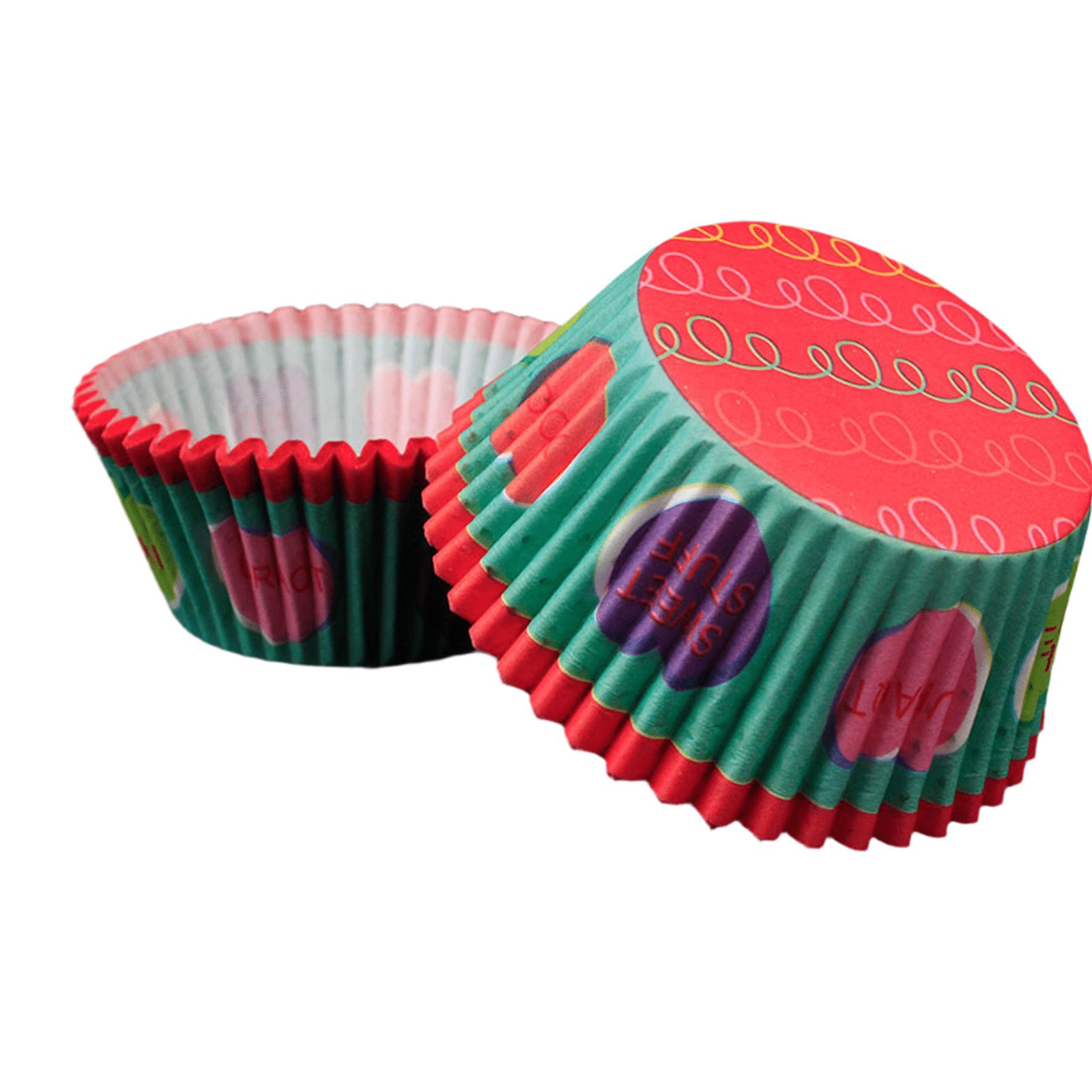 ACDANC 100Pcs Cupcake Box,Oil-Resistant Design Mini Muffin Liners,Easy to Release From Molds Odorless Cupcake Carrier,Colored Lines